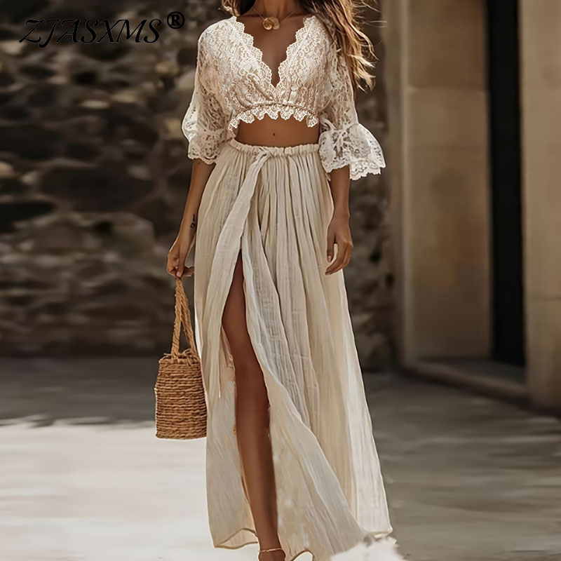 Women'S Vacation Accessories - طقم نسائي بوهيمي من قطعتين من