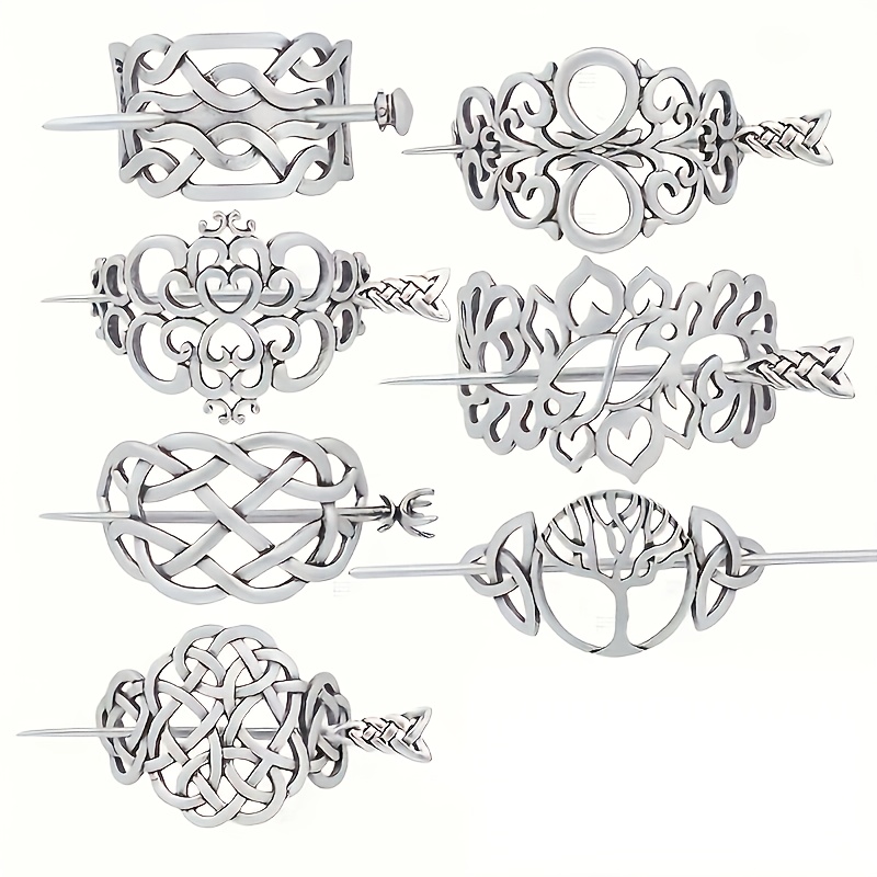 Women'S Viking Accessories - 7 قطع من مشابك الشعر العتيقة