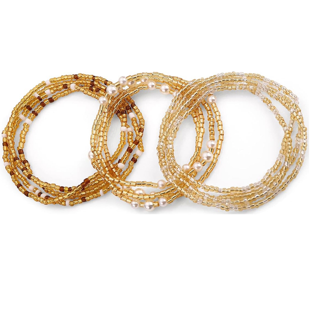 Women'S African Accessories - خرز الخصر للنساء، سلاسل البطن المرنة،