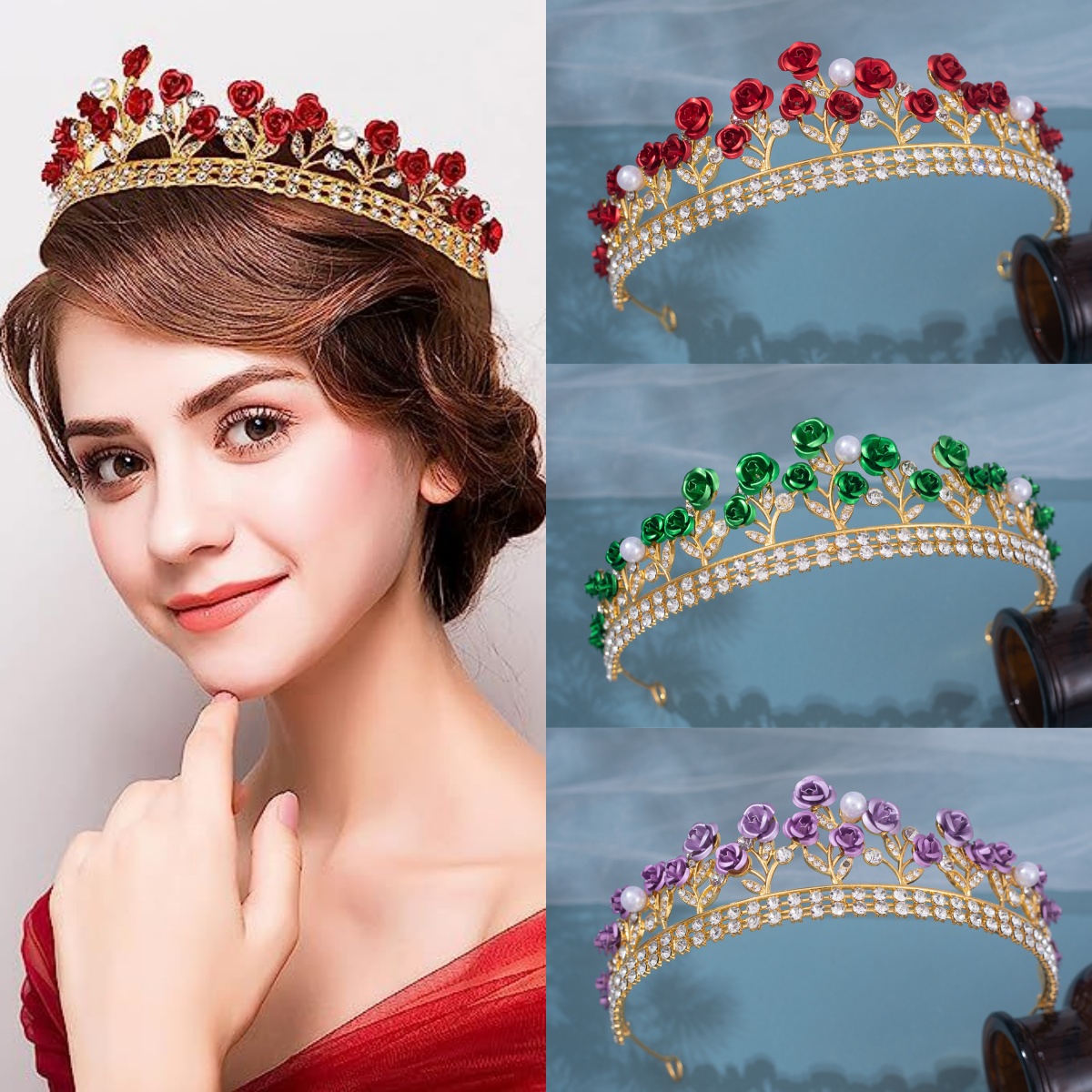Women'S Hair Accessories Wedding - تاج زفاف من السيراميك على الطراز