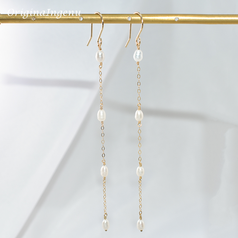 14K الذهب معبأ أقراط اللؤلؤ ال - مراجعة Tassel Earrings Boho وسعره