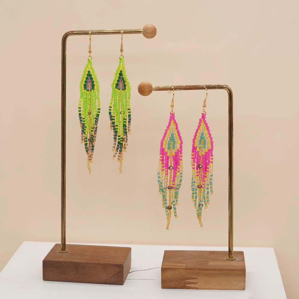 أقراط مع شرابة وتصميم زهرة ، ا - مراجعة Tassel Earrings Boho وسعره