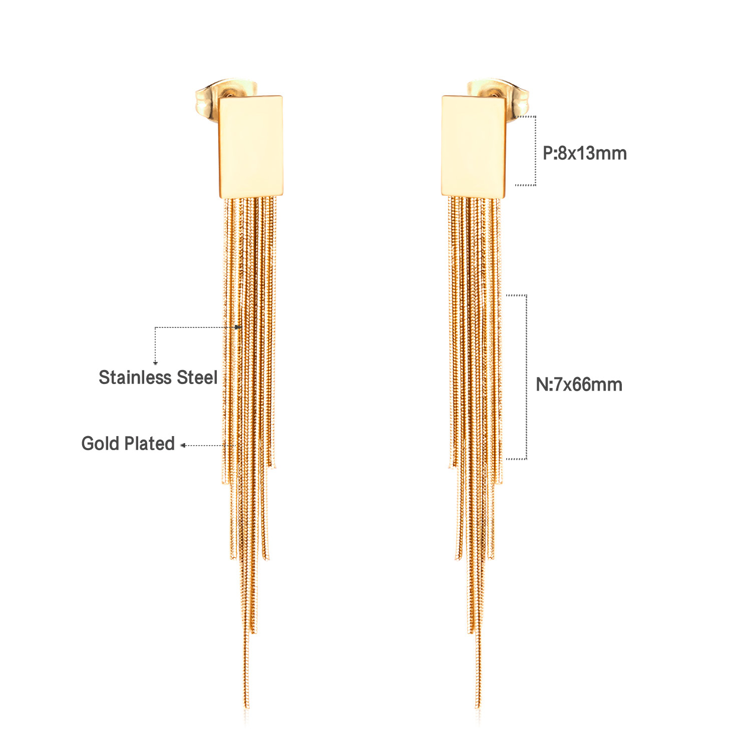 أقراط طويلة مزينة بشراشيب مربع - مراجعة Tassel Earrings Boho وسعره