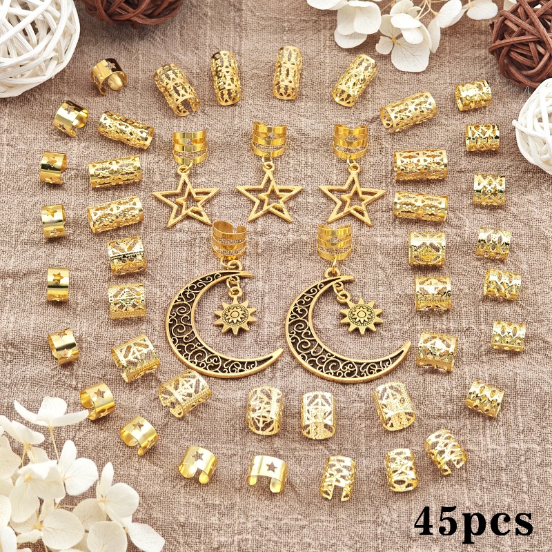 45 قطعة من حلقات الشعر المصنوع - مراجعة Women'S African Accessories وسعره
