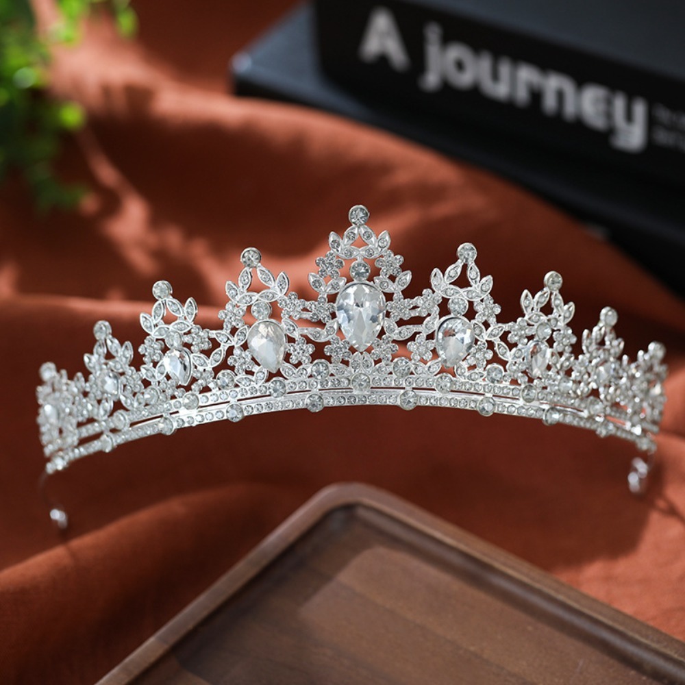 تاج زفاف فضي مطلي بتصميم أوراق - مراجعة Women'S Hair Accessories Wedding وسعره